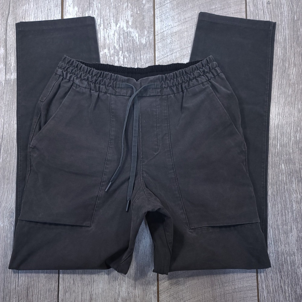 Lululemon Bowline Pants Mens Small Charcoal Grey Canvas Drawstring Straight Leg - Picture 3 of 7